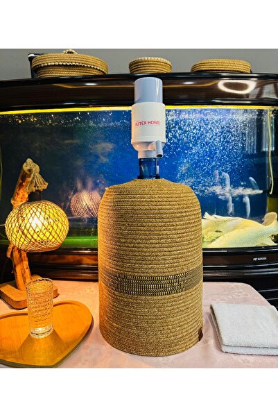 JÜTEX HOME Θήκη για μπουκάλια από άχυρο γιούτας με σχέδιο μπαμπού, εμφάνιση φ...