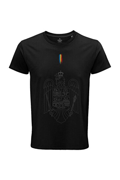 ColorEscu Tricou Stemă România, culoare neagră, CRP105