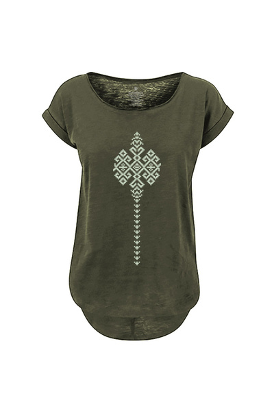 ColorEscu Tricou Furca Romaneasca, damă, culoare olive, CIR139