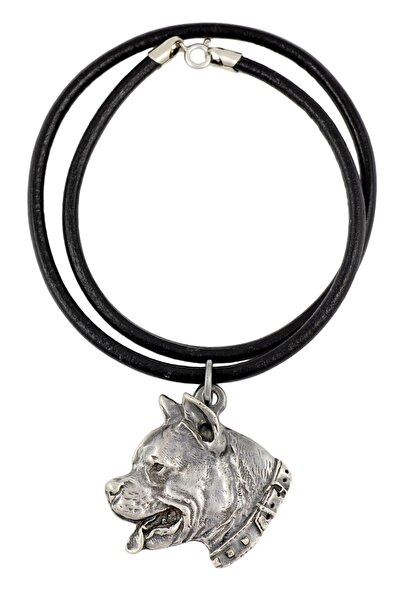 Art - Dog American Staffordshire Terrier - Colier cu câine, pandantiv placat ...