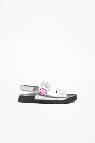 LEFTIES X Smileyworld® metalik konfor sandalet