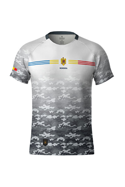 ColorEscu Tricou România Camuflaj, material tehnic sport, bărbat, culoare gri...
