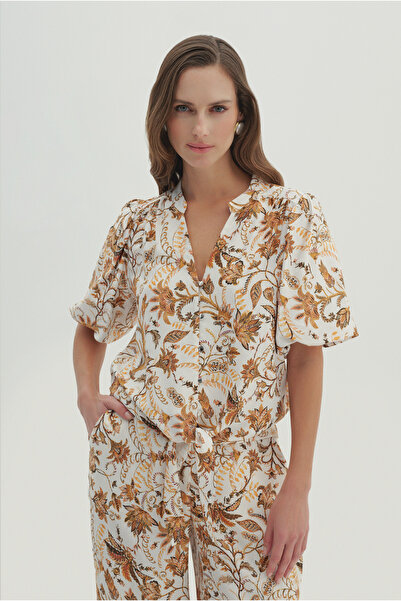 Naramaxx Μπλούζα με μπαλόνι μανίκια και δέσιμο μπροστά