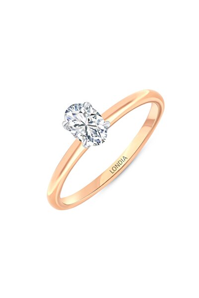 Londia Jewellery 14 AYAR ALTIN 0,50 KARAT DOĞAL PIRLANTA OVAL TEKTAŞ “MODERN”...