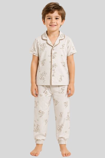 Haribo Σετ βαμβακερών πιτζαμών με σχέδιο Safari για αγόρια - Μπεζ