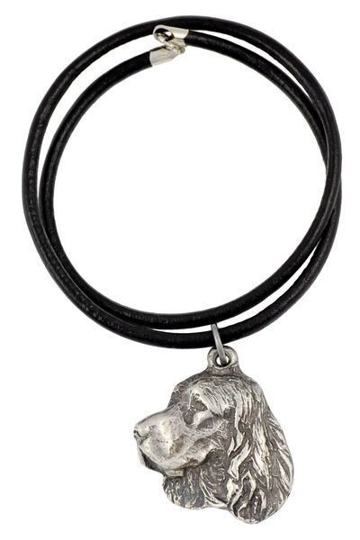 Art - Dog Welsh Springer Spaniel - Necklace with dog, silver-plated pendant f...