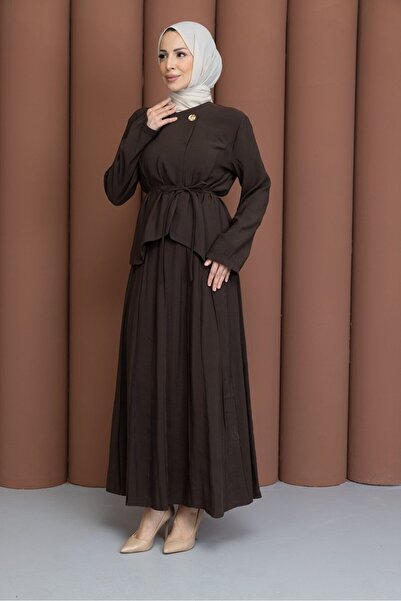 PAVENTİ Costum elegant cu nasturi, din două piese, maro