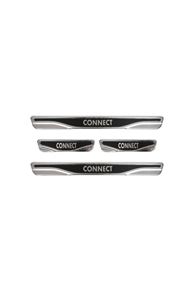 BRSPLAST Ford Connect Uyumlu Kapı Eşiği Karbon Krom 4 Parça