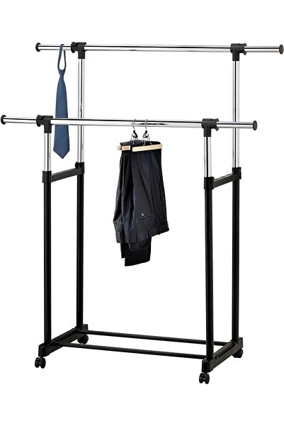 leostar Double Garment Rack with Extendable Pipes