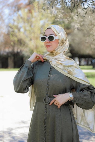 Nissra Ankanoor Birit Φόρεμα με κουμπιά και ζώνη από σατέν 145 εκ. ANKA265150