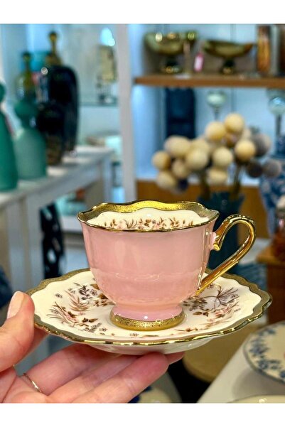 ROY KING HERITAGE PEMBE TEK KİŞİLİK TÜRK KAHVESİ FİNCANI