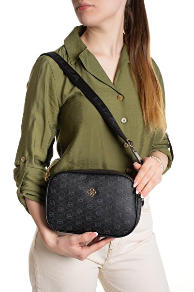 Newish Polo Γυναικεία τσάντα χειρός και ώμου με μακρύ λουράκι από ύφασμα με σ...