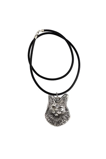 Art - Dog Maine Coon - Colier cu câine, pandantiv placat cu argint pentru iub...
