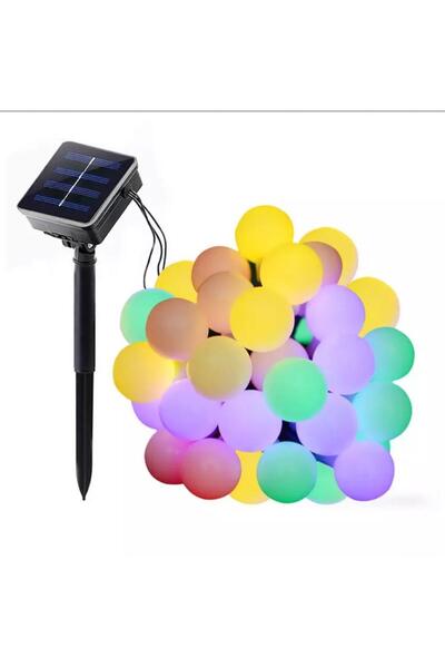 SGE rgb OPAK RENKLİ GÜNEŞ ENERJİLİ 7 METRE 50 LED IŞIK BAHÇE TERAS PARTİ BALKON SÜSÜ AYDINLATMA LAMBASI