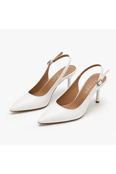 PATRON SHOES Women's 8cm Heeled Genuine Leather Pointed Toe Strapped Stylish ...
