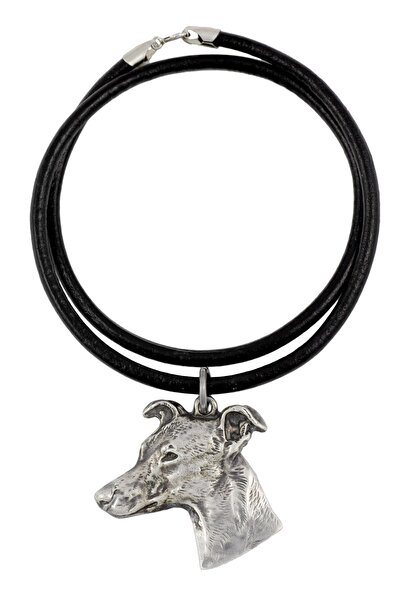 Art - Dog Whippet - Necklace with dog, silver-plated pendant for dog fan, uni...