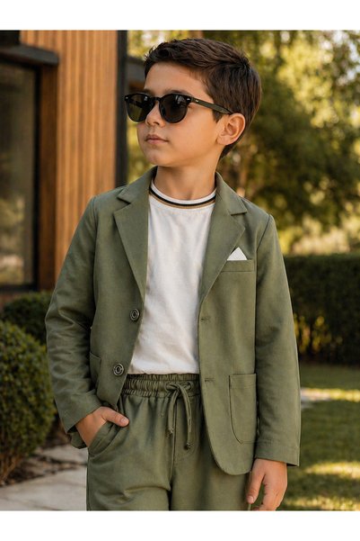 tinytrends Costum sport din bumbac pentru băieți, pentru sărbători/nuntă/ocazie specială