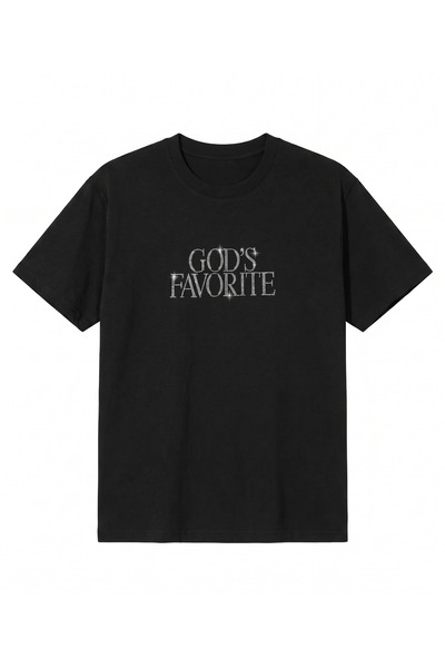Carpe Black Taşlı Gods Favorite Oversize T-shirt