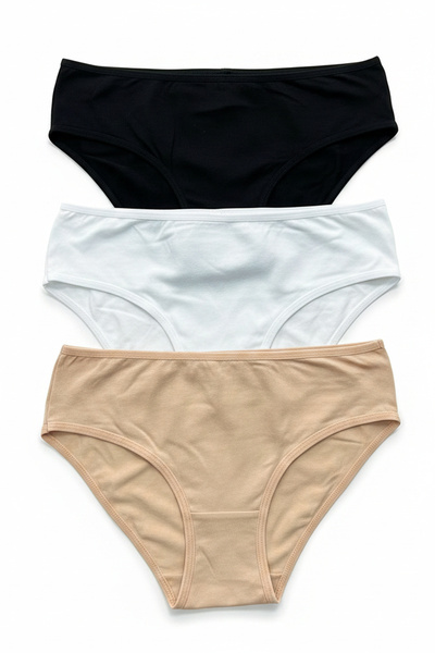 Nicoletta Γυναικεία Σλιπ 3-Τεμαχιακή Συσκευασία ελαστικό ύφασμα Βαμβάκι τεμάχια