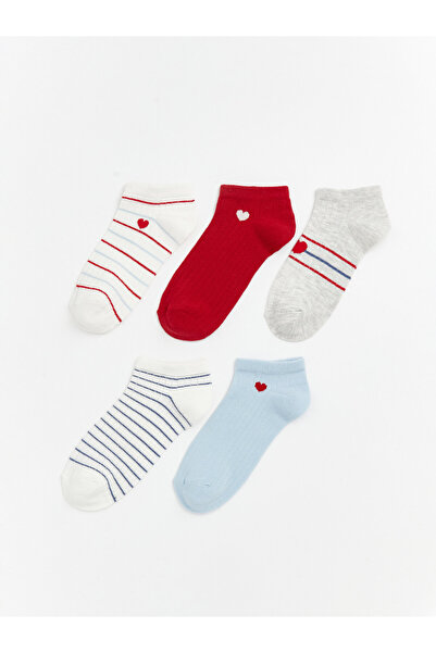 LC Waikiki Heart Print Ankle Socks, Set of Five