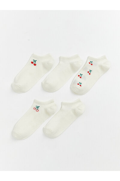 LC Waikiki Cherry Patterned Women's Trainer Socks 5-pack