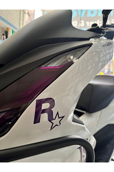Mavera Stickers Rockstar Logo Mor Renk Sticker Etiket Motor-Kask-Araba İçin