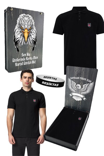 Beşiktaş ΓΝΗΣΙΟ ΑΔΕΙΟΔΟΚΗΤΕΣ ΕΠΙΣΗΜΟΙΜΕΝΟ ΜΑΥΡΟ ΜΠΛΟΥΖΑΚΙ POLO ΜΕ ΚΟΥΤΙ UV ΚΑ...