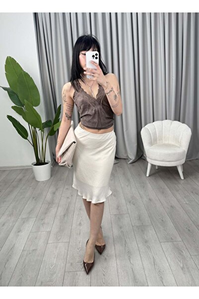 anonim Mykonos Lined Skirt Beige