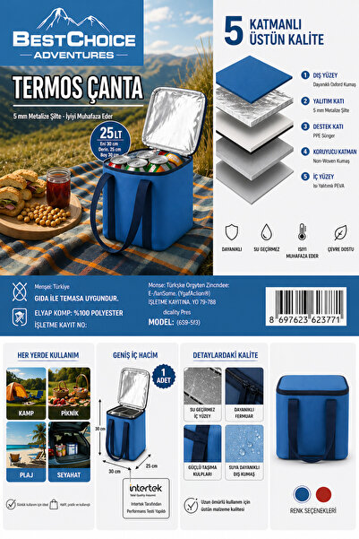 Bestchoice 25 Lt Soğutucu Termos Kamp Piknik Sıcak Ve Soğuk Tutan Termal Yalı...
