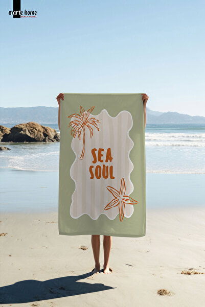 Marte Home SEA SOUL - RENKLİ BASKILI PLAJ HAVLUSU - 75x150 CM