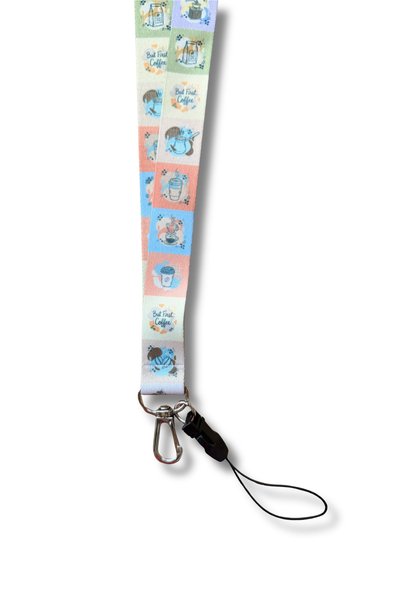 gokmentoy Coffee Store Coffee Shop Coffee Menu Barista Vibe Patterned Neck Lanyard – Card Holder & Keychain & Phone Strap