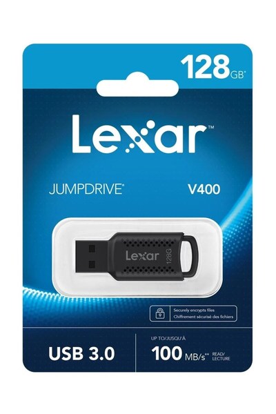 BİLGEPAZAR 128GB Lexar LJDV400128G JumpDrive 3.0 V400 100MB/s USB Flash Bellek