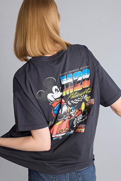 DeFacto Μπλουζάκι Disney Mickey & Minnie με στάμπα και κοντό μανίκι H6818AX26SM