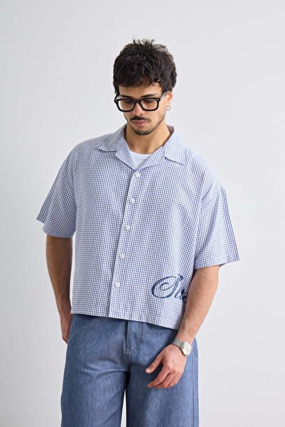 hitup Ekoseli Summer Baskı Detaylı Boxy Fit Gömlek