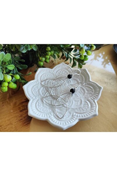 OEM Cercei Triquetra lucrați manual din argint și onix