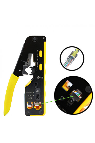 J-TECH Yeni Nesil Cat6 Cat7 RJ45 / RJ11 EZ RJ45 Kablo Sıkma Pense