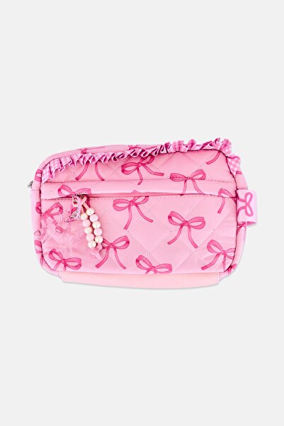 Miss Gwen's OMG Kids Girl Quilted Makeup Pouch With Charm, Pink