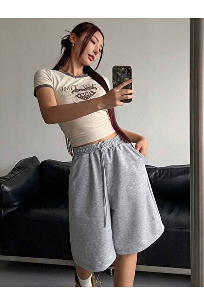 Toum Βασικό Unisex Φαρδύ Oversize Σορτς Βερμούδα