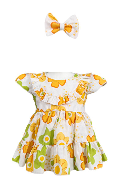 fantasialand Rochita botez fete, model Happy, 2 piese galben-verde