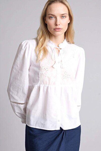 DeFacto Relax Φιτ Φιτ Βαμβακερό Μακρυμάνικο Πουκάμισο με Βολάν Γιακά F9631AX26SM