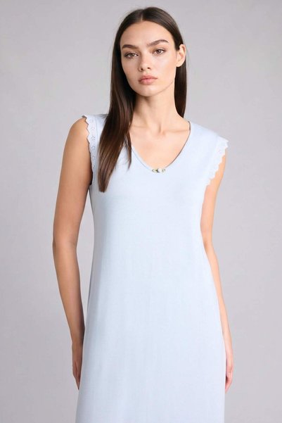DeFacto Regular Fit V-Neck Short Sleeve Nightgown F7001Ax26Sm