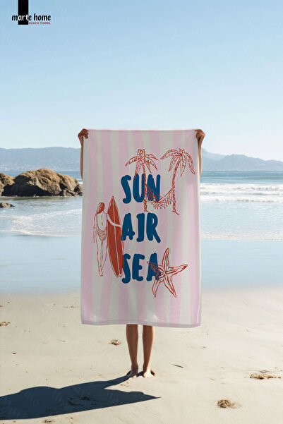 Marte Home SUN AIR SEA - منشفة شاطئ ملونة مطبوعة - 75x150 سم