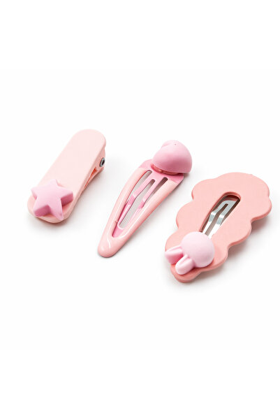OR Bleu Kids Hair Clip, Pink, Snap Clips with Star, Heart and Bunny Designs