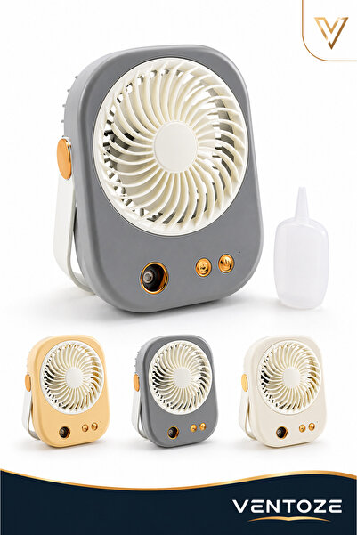Ventoze Su Spreyli Masaüstü Mini Fan - 3 Kademeli Şarjlı Nemlendiricili Hava ...