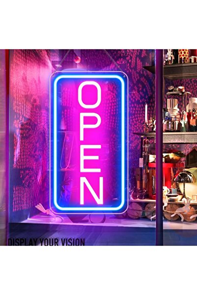 Slasa LED Open Sign 23x41 cm Multicolor Shop Display Board 6mm Acrylic Base