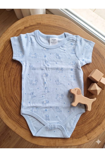Nimini Kids 100% Cotton Short Sleeve Snap Fastener Baby Bodysuit