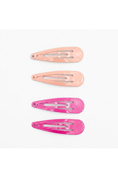 OR Bleu Snap Hair Clips for Girls, Pink and Peach, Glossy Finish