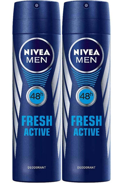 NIVEA Men Deodorant, Fresh Active, Spray-2 X 150 ML