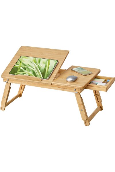 miletus %100 Bambu Laptop Sehpası | 15 İnç Uyumlu | 4 Kademeli Yükseklik + Aç...