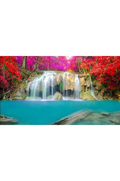 media Πίνακας σε καμβά: Καταρράκτης στο δάσος του ουράνιου τόξου, 60 x 40 εκ.